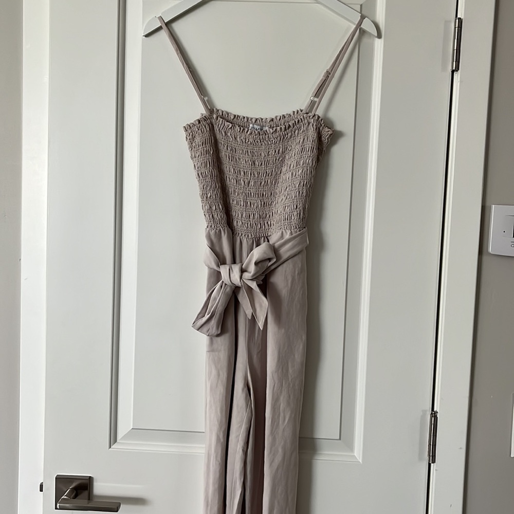 INTERMIX Belted Smocked Jumpsuit - Picture 11 of 11